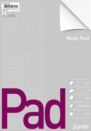Bantex - Standardblokk, A4, Rutet, Uhullet