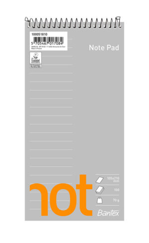 Bantex - Not Kladdehefte, 105 X 210, Linjert, Ikke Hullet