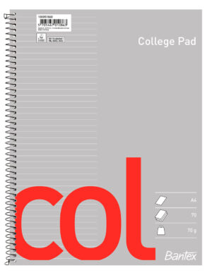 Bantex - Col College Pad, Ruled, Swedish Punched Holes