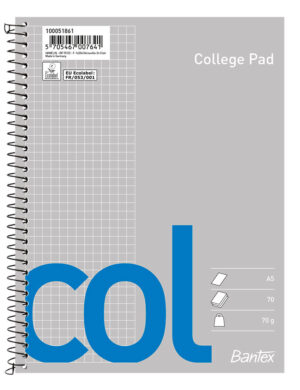 Bantex - Col College Pad, Squared, Punched Holes