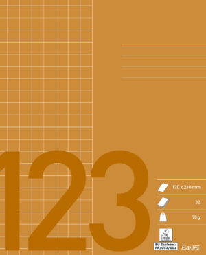 Bantex - Skolehæfte 17x21 kvadreret 10x10