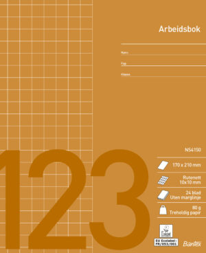 Bantex - Arbetshäfte Norsk Standard 17X21 Rutat 10X10 Mm