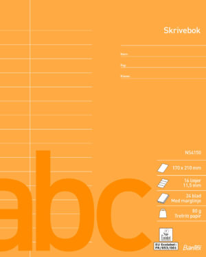Bantex - Skrivhäfte Norsk Standard 17X21 Linjerat 11,5 Mm Med Marginal