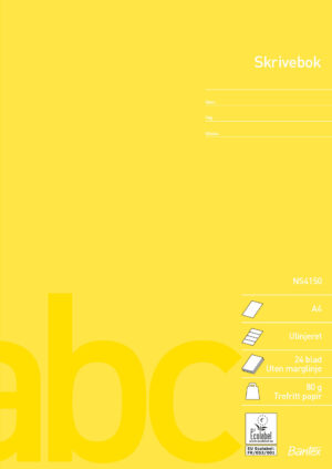 Bantex - Skrivehæfte Norsk Standard A4 ulinjeret