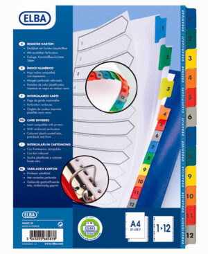Strong-Line® Index W/coloured Tabs 1-12