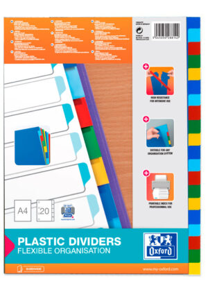 Oxford - Divider Coloured A4 Pp 20 Tabs