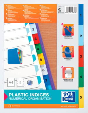 Numeric Dividers, PP, Index Set Coloured 1-5