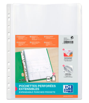 Oxford - Kataloglomme u/flap A4, pose á 10 0,2 mm