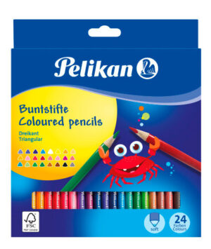 Pelikan - 24 Farveblyanter, 3-kantede 3mm