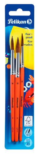 Pelikan - Pensler Lakeret Træ 8/10/12