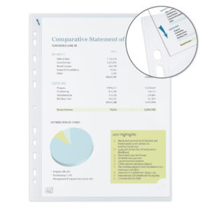 Box Of 100 Punched Pockets Quick'in A4 Polypropylene 70µ Smooth Clear