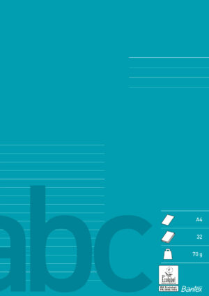 Bantex - School Exercise Book A4 64p 70g ½blanc ½8,5mm