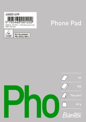 Bantex - Telefonblokk, A6