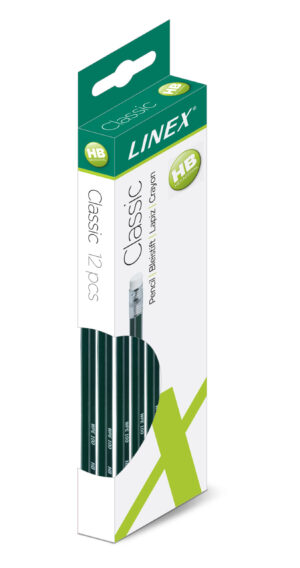 Linex - Classic blyant WPE100 HB med viskelæder 12 stk.