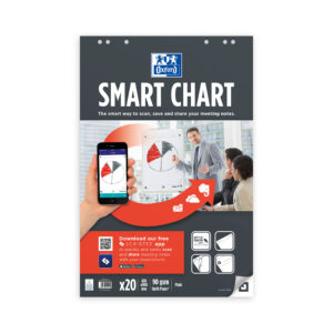 Oxford - Smart Charts flippoverpapir 65x98cm, toplimet, ulinjert, 25x25mm, 20 ark, SCRIBZEE®-kompatibel