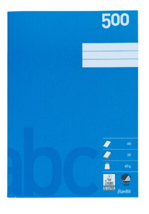 Bantex - Skolehæfte A5 500 ulinjeret