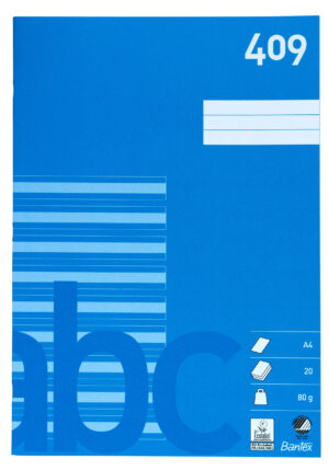 Bantex - Skolehæfte A4 409 Ulinjeret/linjeret
