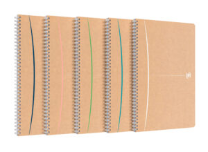 Oxford - Touareg A4 kartong dobbelspiral notatbok 5x5 100 sider assorterte farger SCRIBZEE®-kompatibel