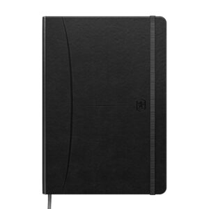 Oxford - Signature A5 Hardback Cover Casebound Journal Notebook Ruled 80 Sheets Black Scribzee Compatible