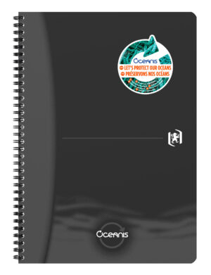 Oxford - OFFICE OCEANIS A4 notesbog i genanvendt PP med dobbeltspiral, 180 sider, linjeret, Scribzee kompatibel