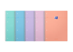 Oxford - Smart A4-notesbog med dobbeltspiral, blødt kartonomslag, 160 linjerede sider, fås i assorterede pastelfarver, Scribzee-kompatibel